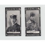 Cigarette cards, Cope's, VC & DSO Naval & Flying Heroes, (set, 50 cards, unnumbered) (1 fair, rest