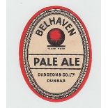 Beer Label, Dudgeon & Co Ltd, Dunbar, Belhaven, Pale Ale, small v.o, (gd) (1)