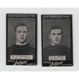 Cigarette cards, Football, Cope's, Noted Footballers (Solace), Bristol City, two cards, nos 184 W.P.