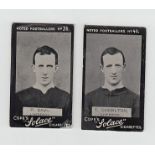 Cigarette cards, Football, Cope's, Noted Footballers (Solace), Liverpool, two cards, nos 36 P Saul &