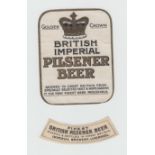 Beer Labels, Imperial Brewery, Liverpool, British Pilsener Beer, v.r & collar, (gd/vg) (2)