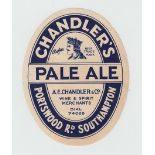 Beer Label, A E Chandler & Co, Southampton, Pale Ale, v.o, approx 120mm x 95mm, (gd/vg) (1)