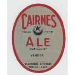 Beer Label, Cairnes Limited, Drogheda, Cairnes Ale, v.o, (vg) (1)