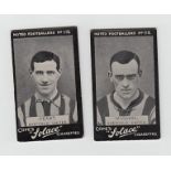 Cigarette cards, Football, Cope's, Noted Footballers (Solace), Sheffield United, two cards, nos