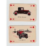 Trade cards, Anon (Monty Gum), Motor Cars (playing card inset), veteran & vintage cars, includes 3