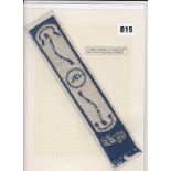 Bookmark, P Jones Collection, a paper scissor-cut bookmark on blue ribbon, dated 1857 (gd)