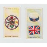 Cigarette cards, 2 sets, Hignett's, International Caps & Badges, (25 cards), Churchman's, Famous