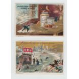 Trade cards, Liebig, Winter Scenes, ref S154/F151 (set, 6 cards, mixed language set) (1 back