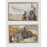 Trade cards, France, Chocolat Felix Potin, Evolution of Travel, 'L' size (22 cards) (gd)