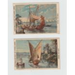 Trade cards, Liebig, two sets, Boats 1, ref S209/F218 & German Naval Uniforms, ref S219/F219 (gen