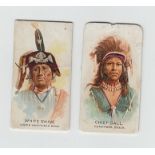 Cigarette cards, USA, Allen & Ginter, Celebrated Indian Chiefs, 2 variety cards, White Swan with
