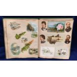 Scrapbook, a good Victorian album with hundreds of Christmas, New Year & Birthday cards, circa