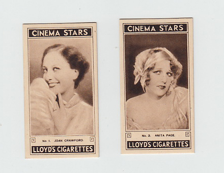 Cigarette cards, Richard Lloyd & Sons, Cinema Stars (matt) (set) (4 vg, rest ex)