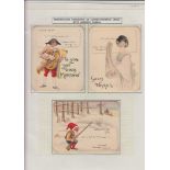 Greetings, P Jones Collection, a collection of 5 cards inc three water-colour greetings on