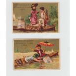 Trade cards, Liebig, two sets, A Boating Accident, ref S100/F75, French Language issue (some