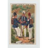 Trade cards, Liebig, German Army Uniforms 1, ref S125/F106, French Language issue (set, 6 cards) (