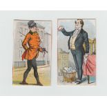 Cigarette cards, USA, Allen & Ginter, Dickens Characters Burlesqued (ref N61), 2 cards, (both