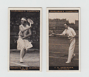 Cigarette cards, Churchman's, Lawn Tennis (set, 50 cards) (gd/vg)