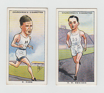 Cigarette cards, Churchman's, Sporting Celebrities (set, 50 cards) (vg)