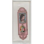 Bookmark, P Jones Collection, Almanack bookmark for 1874 with booklet monthly calendar, (gd) (1)