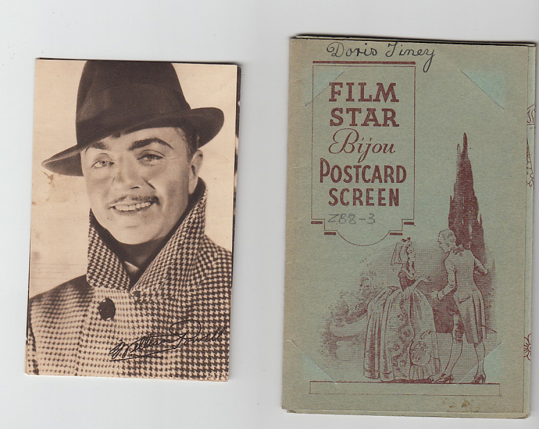 Trade cards, Anon, Film Star Bijou Postcard series with concertina folder (name inked to cover), ref