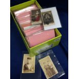 Photographs, a shoebox of cartes de visite & other photo's , arranged by subject inc Naval portrait,