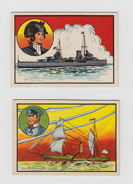 Trade cards, Chix, Ships of the Seven Seas, 'X' size (set, 50 cards) (gd/vg)