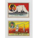 Trade cards, Chix, Ships of the Seven Seas, 'X' size (set, 50 cards) (gd/vg)
