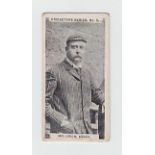 Cigarette card, Faulkner's, Cricketers Series, type card, no 5, Mr Owen, Essex (corners slightly