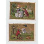 Trade cards, Liebig, La Fontaine's Fables, ref S128/F129, English Language issue (set, 6 cards) (2