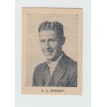 Cigarette card, South Africa, Hartley's, South African English Cricket Tour, 1929, 'L' size, type