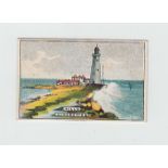 Cigarette card, Hill's, Lighthouse Series, with frameline, type card, no 30, St Mary (foxing to