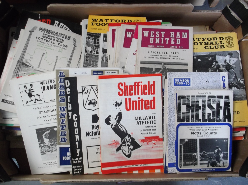 Football programmes, a large collection of 300+ programmes, mostly 1960's/70's, good mix of clubs