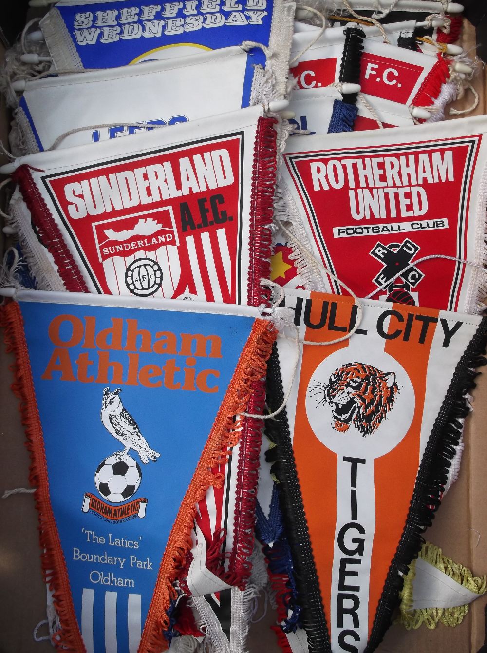 Football pennants, a collection of 37, 1970's, pennants, all from Northern Clubs inc. Newcastle,