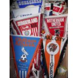 Football pennants, a collection of 37, 1970's, pennants, all from Northern Clubs inc. Newcastle,