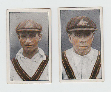 Cigarette cards, Phillip's, Famous Cricketers (set, 32 cards) (vg)