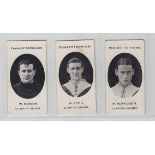 Cigarette cards, Taddy, Prominent Footballers, (London Mixture backs), Clapton Orient, 3 cards, W.