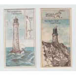 Cigarette cards, Job, British Lighthouses (set, 25 cards) (gd)