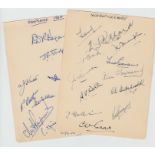 Cricket autographs, two signed album pages, 1950, Warwickshire (12 autos) inc. Spooner, Hitchcock,