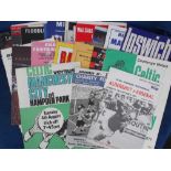 Football programmes, a collection of approx 70 friendly match programmes, 1960's onwards, many