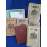 Cricket, John Wisden's Cricketers' Almanacks, a collection of six original softbacked editions,