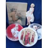 Entertainment , Marilyn Monroe, selection  inc four limited edition plates by Delphi, a plaster wall