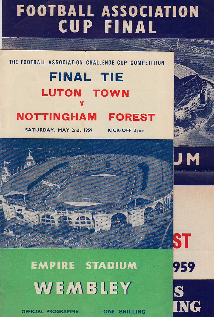 Football programme & Songsheet, FA Cup Final 1959, Luton v Nottingham Forest (score & scorers