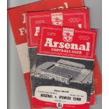 Football programmes, Arsenal FC, a collection of 15 home programmes, mostly 50/1 season inc.