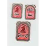 Beer Labels, C Vaux & Sons Ltd, Sunderland, India Pale Ale, large and small rectangle plus small