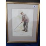 Golf, a framed and glazed Sporting Legends Limited Edition print showing Tom Morris, 56cm x 44cm