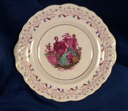 Commemorative Ware, Victoria & Albert, a Sunderland lustre commemorative plate with transfer-printed