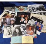 Entertainment, autograph collection (album and photo's) inc Cyd Charisse, Ken Dodd, Pete Duncan,
