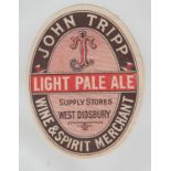 Beer Label, John Tripp, West Didsbury, Light Pale Ale, v.o, (vg) (1)