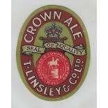 Beer Label, T Linsley & Co Ltd, Hull, Crown Ale, v.o,(gd) (1)